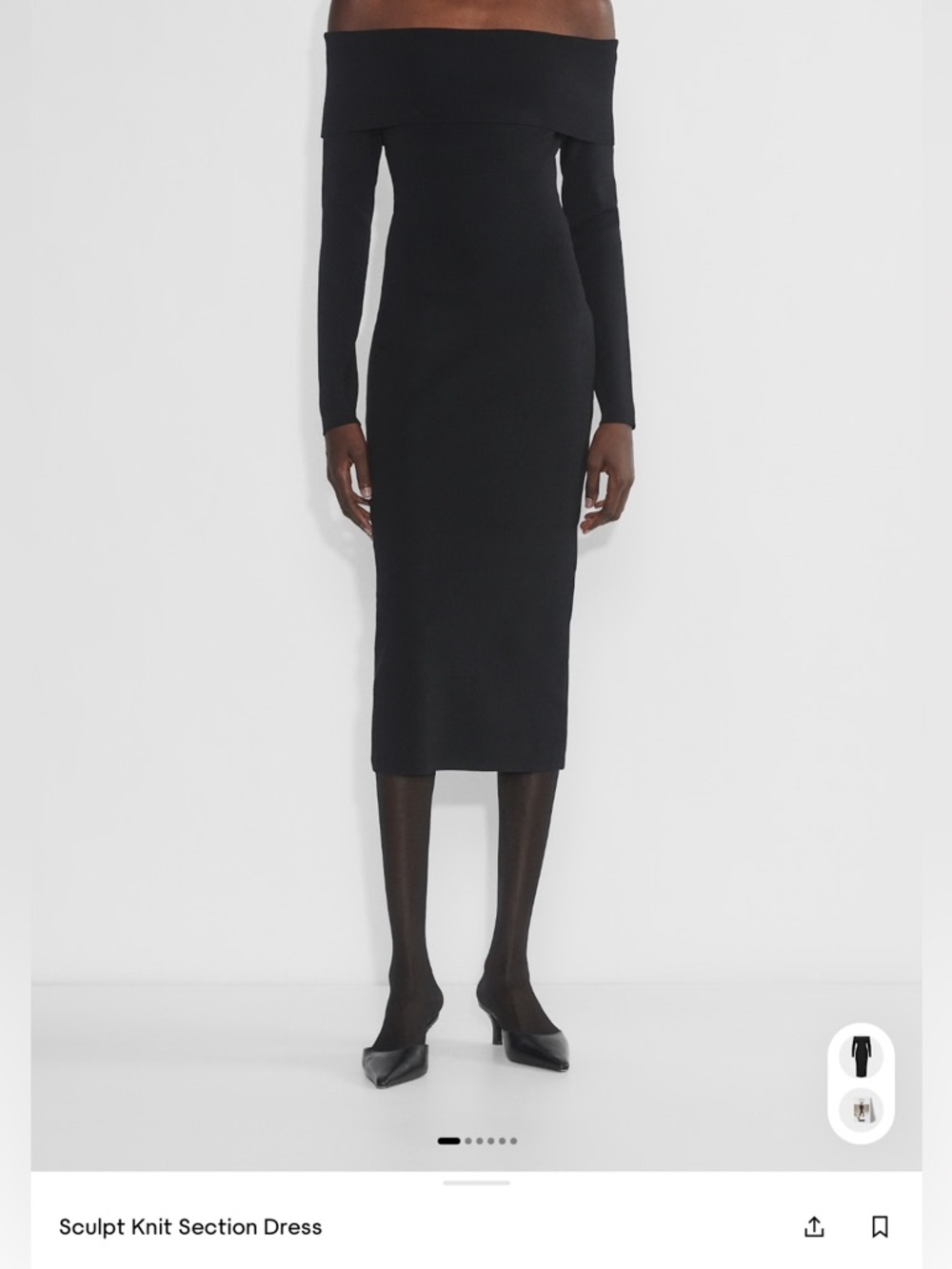 NEW WITH TAGS - Babaton Black Midi Sculpt Knit Skirt